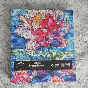 Pickforu - Lotus Symphony Stained Glass Lotus 1000 Piece Jigsaw Puzzle